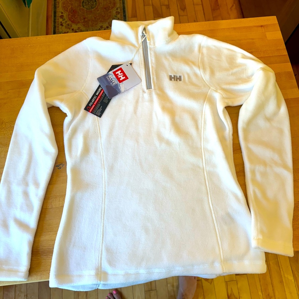 NWT Women’s White XS Helly Hansen Quarter Zip Polar Fleece